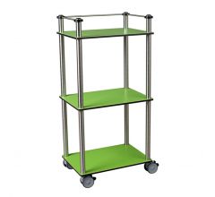 Etagenwagen mit 3 Böden mit Reling